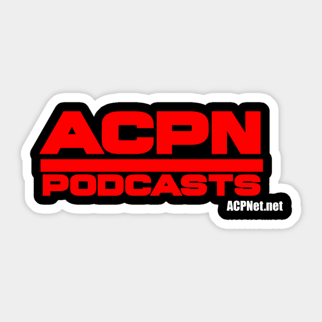 ACPN Logo - Red Monday Evening Fisticuffs Variant Sticker by Art Comedy Pop-Culture Network!